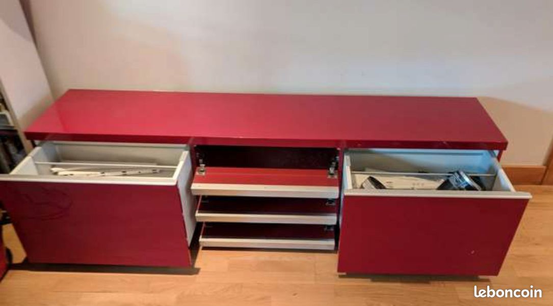 Meuble tv laqué rouge IKEA (image 1)