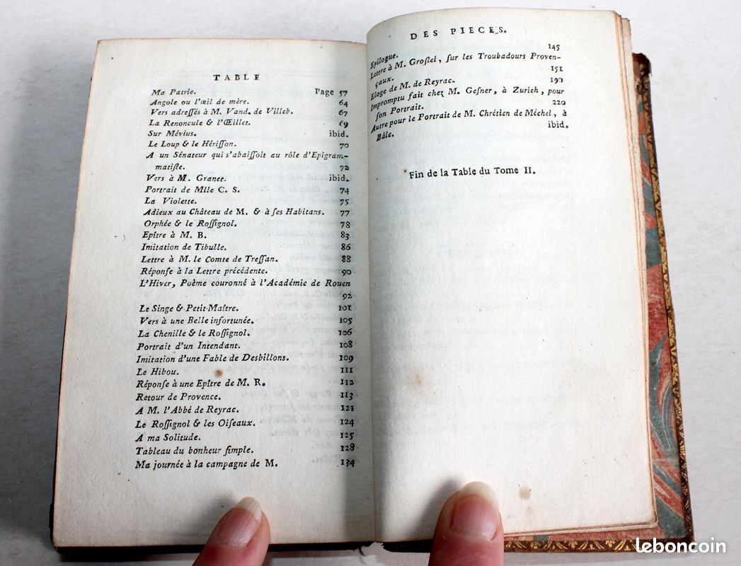 POESIES DE M. BERANGER TOME SECOND 1785 A LONDRES, LIVRE 18e CONTENANT 55 PIECES (image 5)