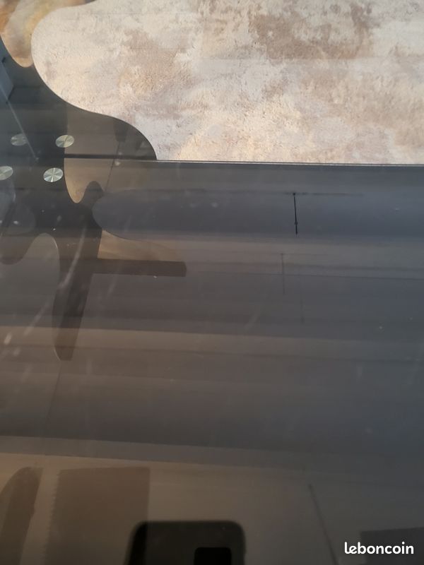 Tres belle table basse design verre et inox (image 6)