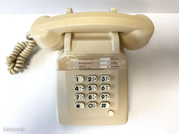 Téléphone Vintage Socotel S63 à Cadran - Blanc/Ivoire - Fabriqué En France