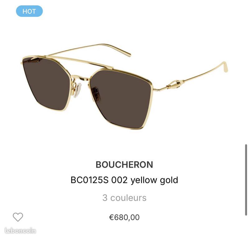 Lunettes De Soleil Boucheron BC0075S - Marron Doré - Authentiques - Neuf Avec étiquettes - Fabriqué En Italie