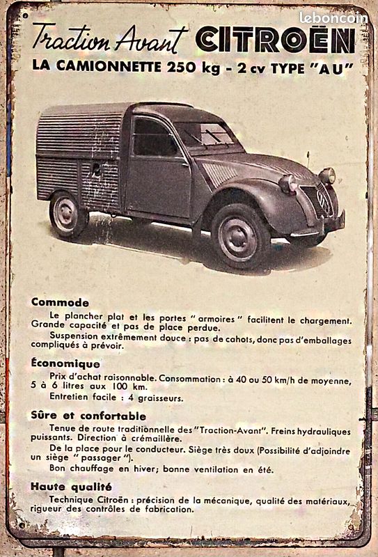 Plaque Métal Vintage Citroën 2cv 6 – Décoration Murale Ou Auto