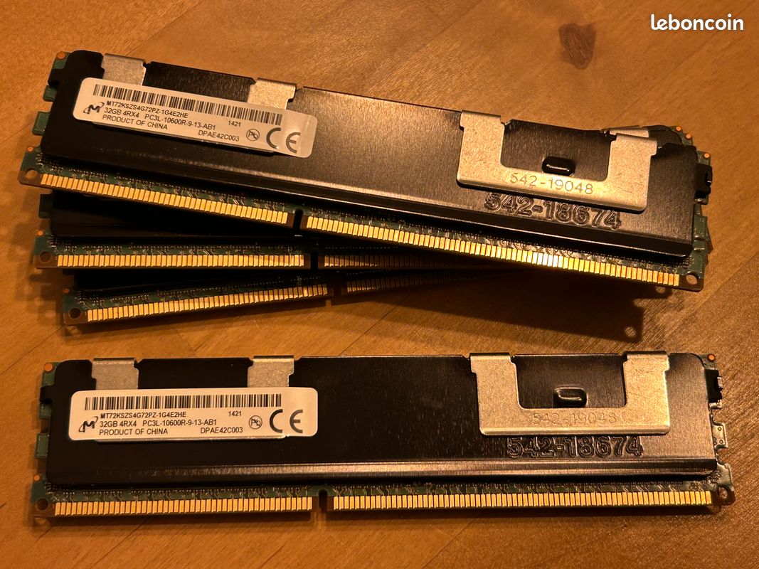 Barrette RAM 32 Go DDR3 PC3L-10600R (1333 MHz) ECC Registered - Pour Serveur - Occasion Testée
