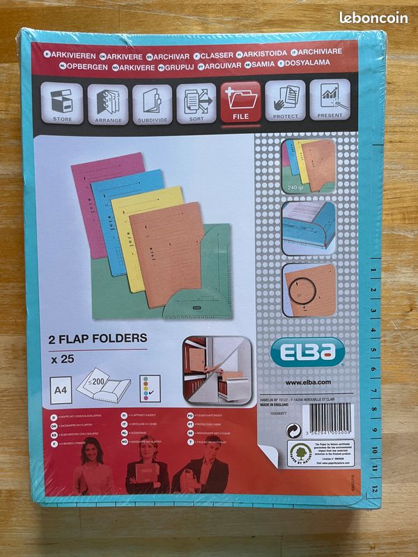 Lot 25 chemises dossiers A4 à rabats – Neuves sous blister – ELBA (image 3)