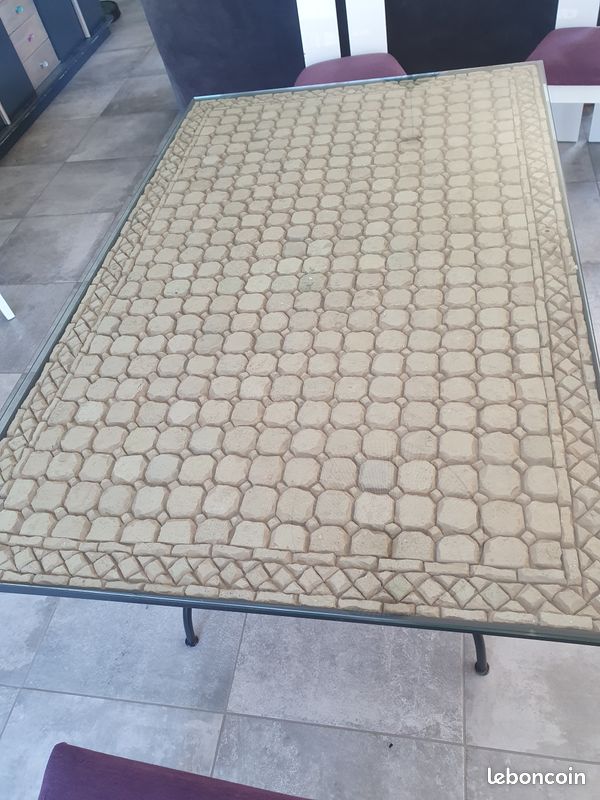 Table en fer forgé et pierre (image 3)