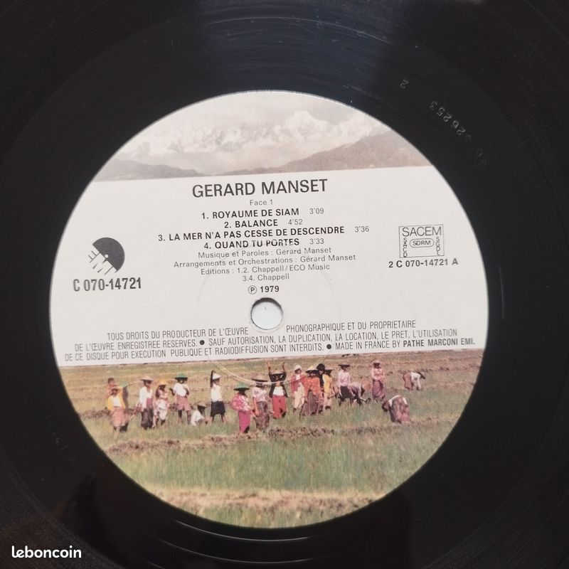 Disque vinyle 33t Gérard Manset LP Royaume De Siam (sortie 1979) (image 7)
