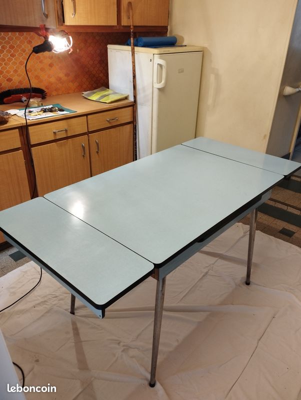 Table cuisine extensible en formica vintage (image 2)