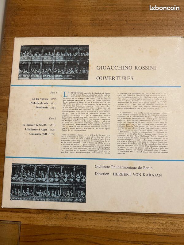Vinyle « Rossini.–ouvertures » orchestre, philharmonique de Berlin (image 3)