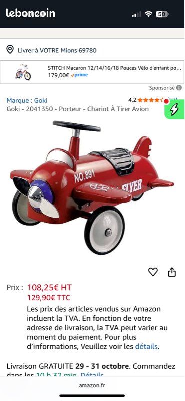 Goki - 2041349 - Porteur - Chariot À Tirer en Rouge