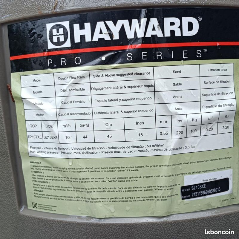Pièces Filtre à sable hayward (image 3)