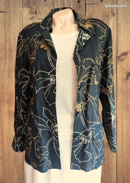 Veste Christine Laure Noire Taille 44 - Occasion En Très Bon état, Doublure Polyester - Coupe Classique