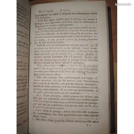 Bulletin Des Lois Code Civil Imprimerie Royale Septembre 1816 (image 5)