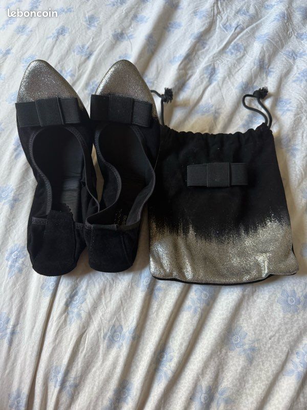 Ballerines luxes Home travel noires argent Atelier Mercadal (image 5)