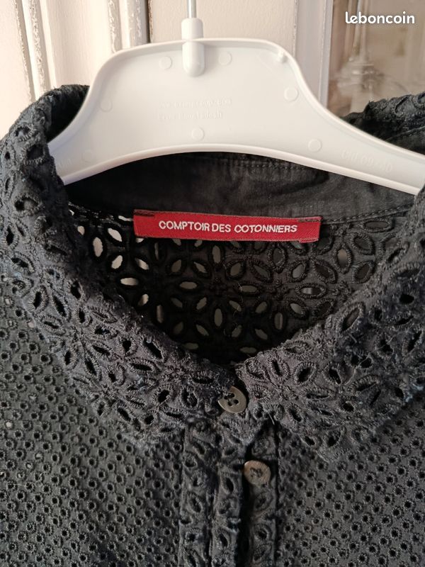 Robe Noire Comptoir Des Cotonniers En Coton - Taille 38/40 - Occasion Très Bon état