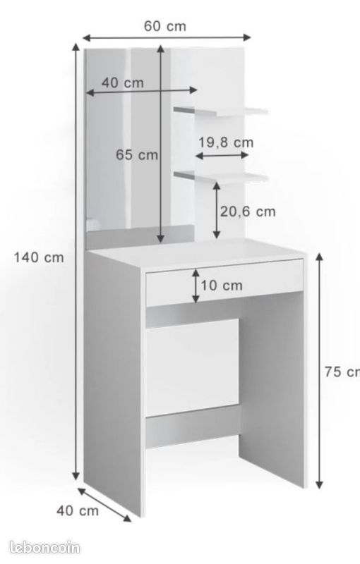 Coiffeuse miroir LED état NEUF (image 3)