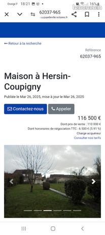 Maison individuelle Hersin coupigny