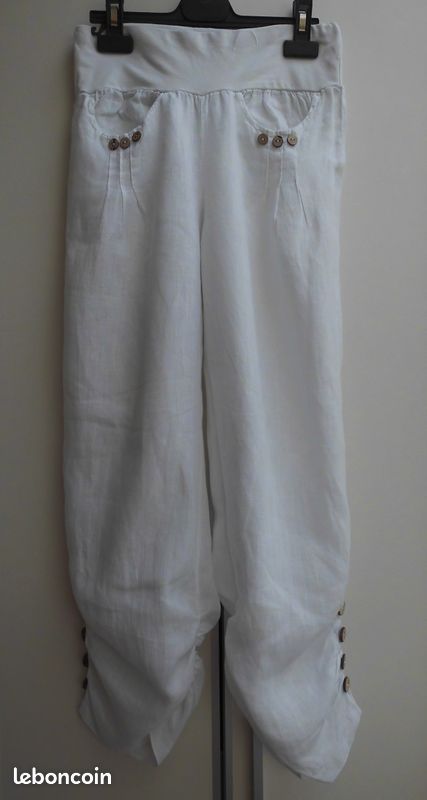 Pantalon été coton et lin style original fille 12 ans (image 5)