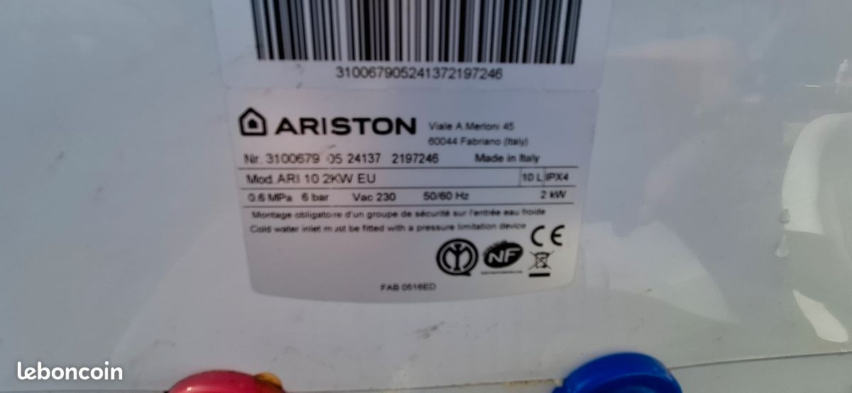 Chauffe eau sur evier Ariston 10 litres (image 2)