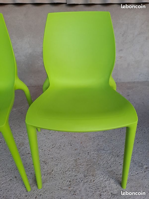 Lot de 2 chaises design polycarbonate vert acidulé HIDRA BONTEMPI CASA (image 6)