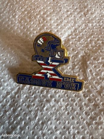 Pin's FFFA Football Américain - 10ème Casque D'Or Français - Vintage Laiton - Neuf