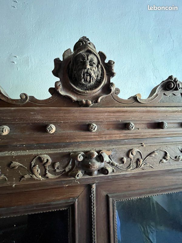 Meuble vitrine en bois XIXe (image 1)