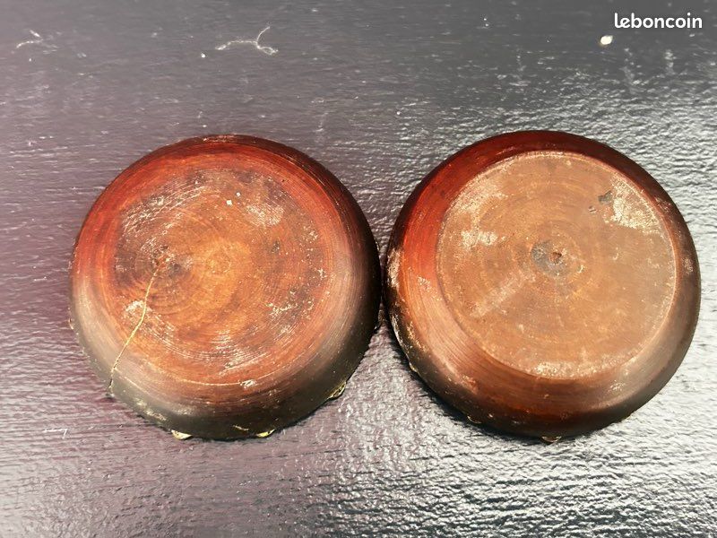 Lot de deux cendriers en bois et bronze (image 5)