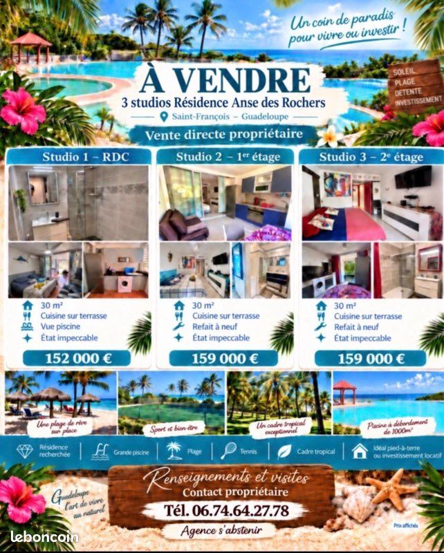 Appartement 2 pièces 30 m² · à Saint-François · 30 m² · 159 000 €