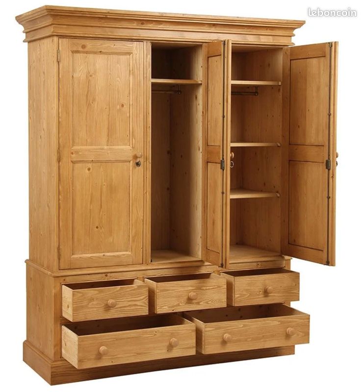 Armoire penderie 3 portes 5 tiroirs interior's (image 3)