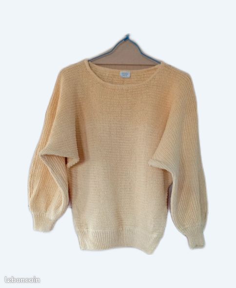 Pull ample vintage en ramie coton années 90 taille 36/38