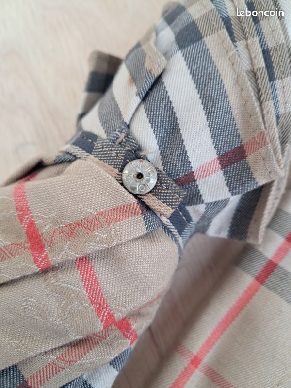 Parapluie BURBERRY vintage à canne en bois motif tissé Check (image 8)