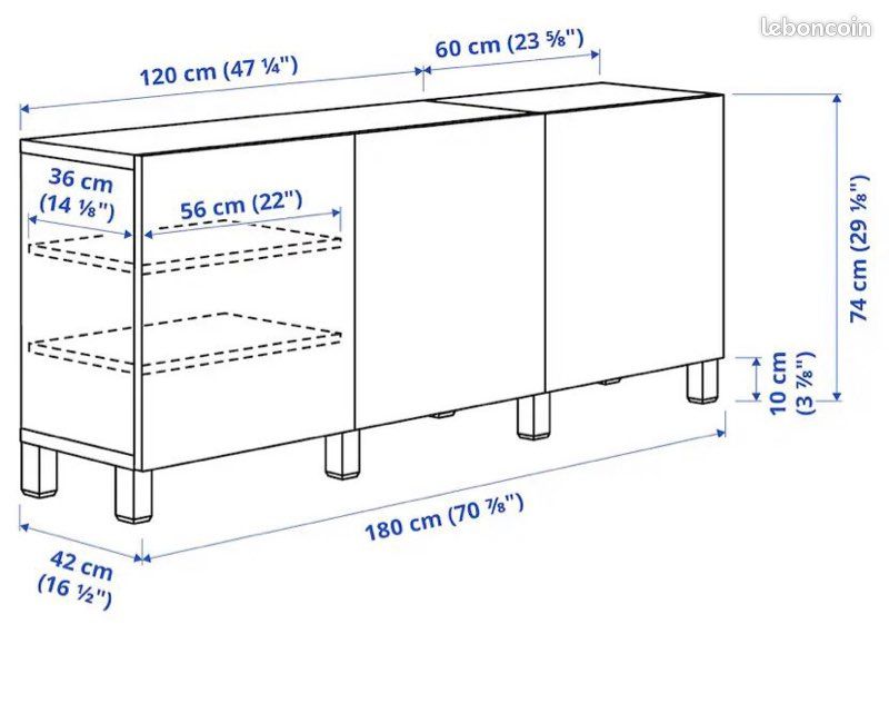 Meuble IKEA long marron (image 4)