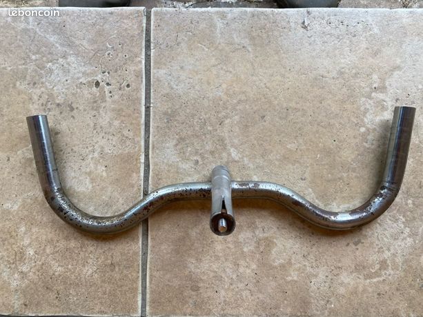 Guidon Et Potence Vélo PIVO - Aluminium - Manchon Cuir Artisanal - Vintage France