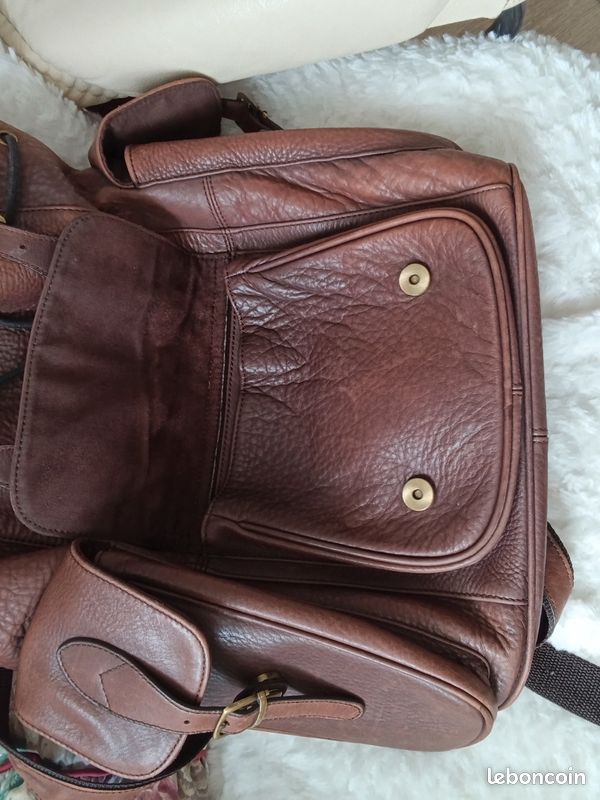 Très beau sac à dos vintage en cuir véritable (image 8)