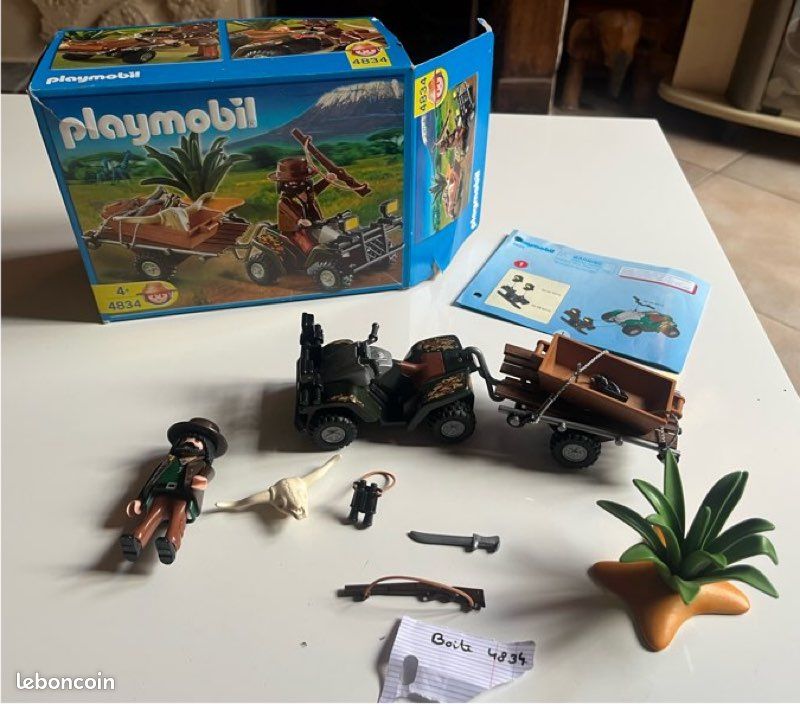 Lot Playmobil Vintage Safari (3414) – Savane, Bédouin, Caméra, éléphant, Tente, Avec Boîte