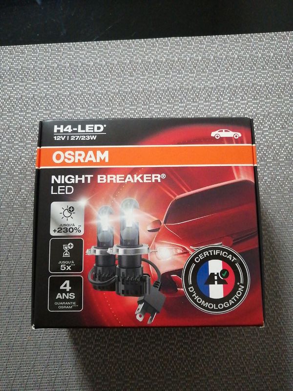 Kit Ampoules H4 LED Osram Night Breaker Homologuées - 64193DWNB