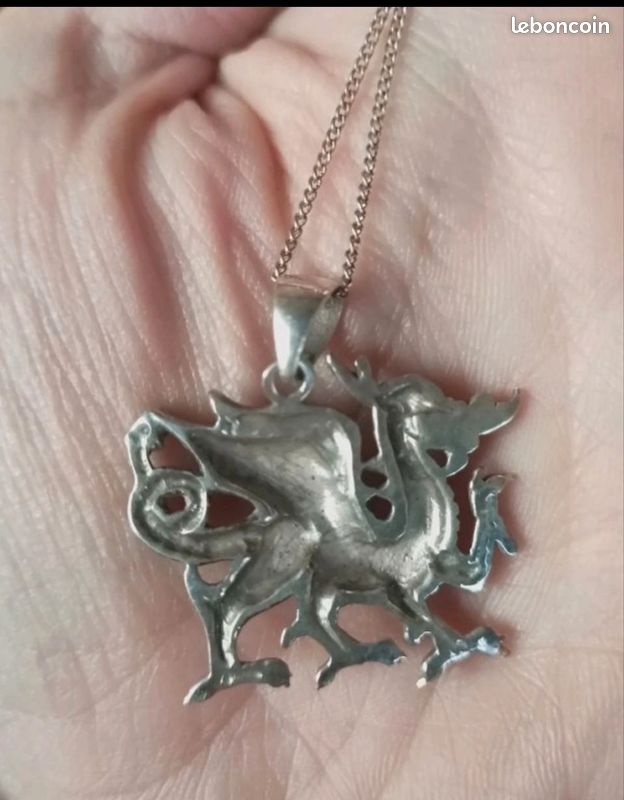 Collier pendentif chimère dragon en argent 925 (image 3)
