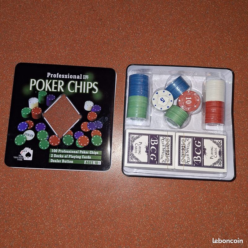 10 Boites de Poker 100 Jetons Numérotés poker pro Texas holdem + 5 jeux de cartes (image 2)