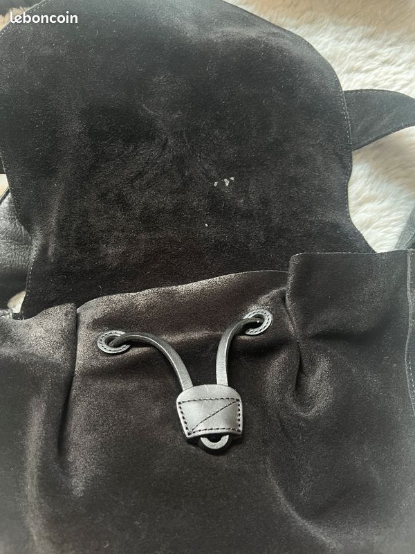 Sac à Main Comptoir Des Cotonniers Vintage En Cuir Noir - Occasion Parfait état, Bandoulière Ou épaule