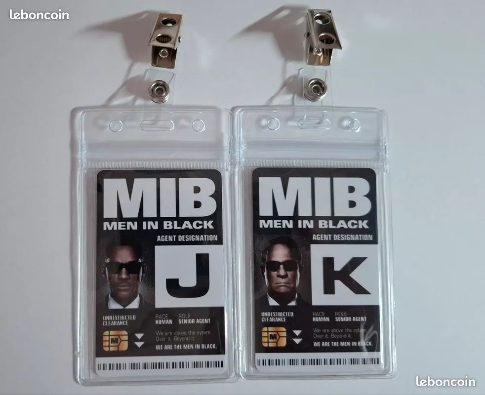 2 id badges carte MIB de L'agent J et K (image 1)
