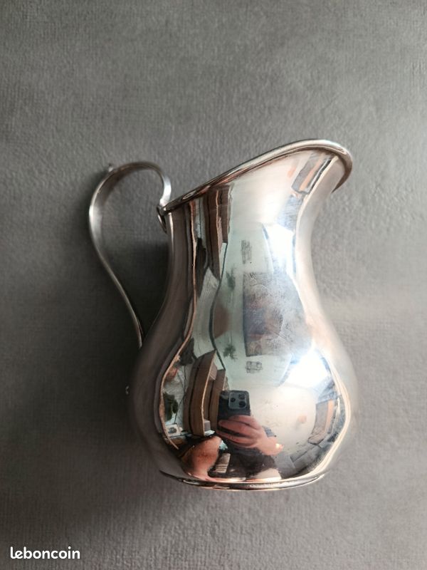 Pot a lait en métal argenté (image 3)