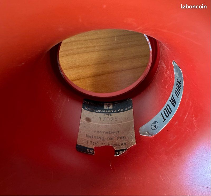 Suspension PH5 Louis POULSEN rouge années 60 70 (image 10)