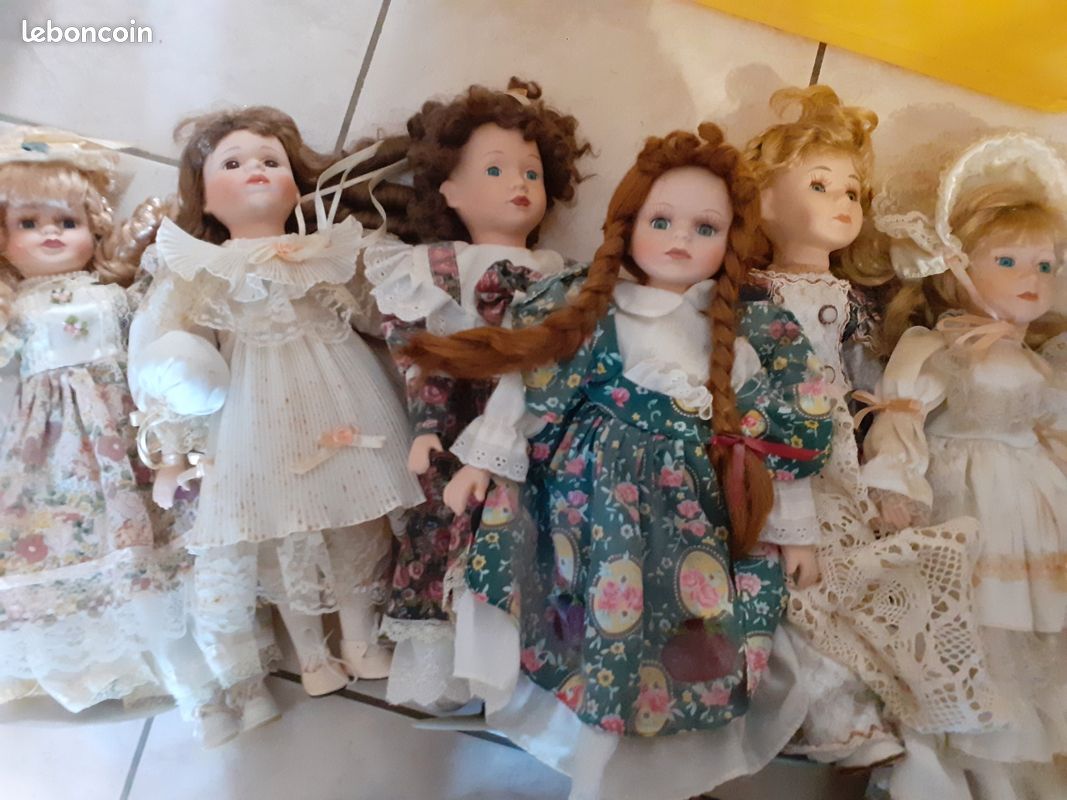 Lot De 6 Poupées Anciennes à Restaurer - France Et USA, Matériaux Variés (plastique, Celluloïd, Bois)