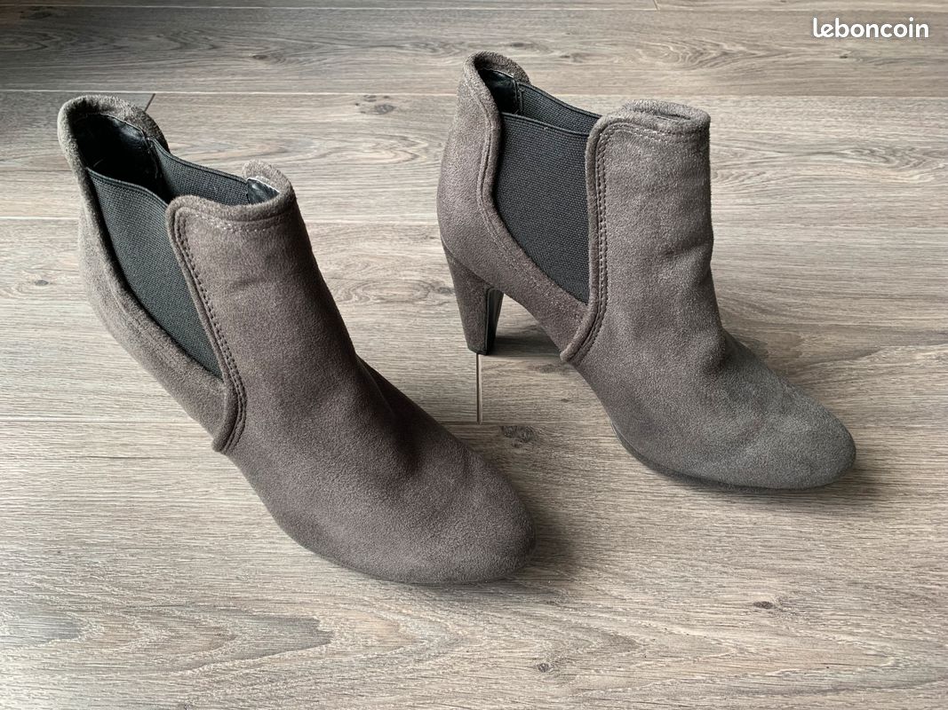 Bottines à Talons en Daim Marron Taille 39 Neuves (image 1)