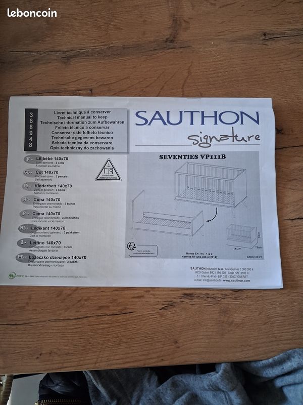 Lit enfant évolutif sauthon seventies (image 4)