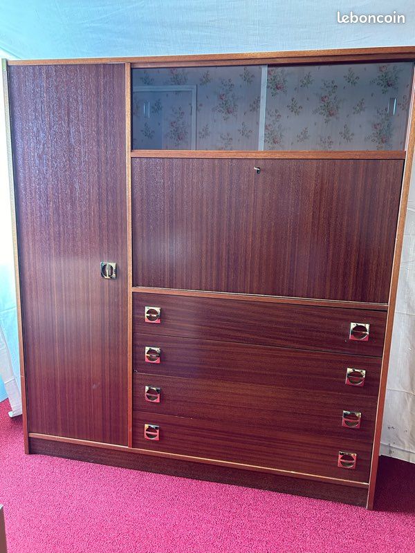 Armoire secrétaire palissandre (image 1)