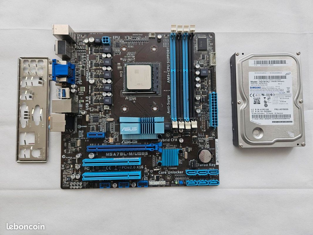 Lot Carte mère + Processeur AMD FX 6300 + Disque dur samsung - Windows 10 (image 1)