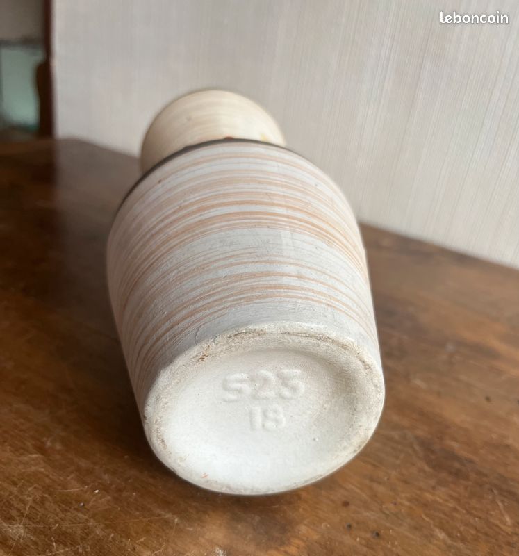 Grand vase bobine Scheurich Keramik 525-50, West Germany années 60 et petit vase 523-18 (lot de 2) (image 6)