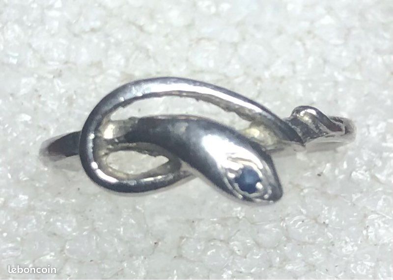 Bague ancienne argent massif 925emes Serpent- taille 53 (image 2)
