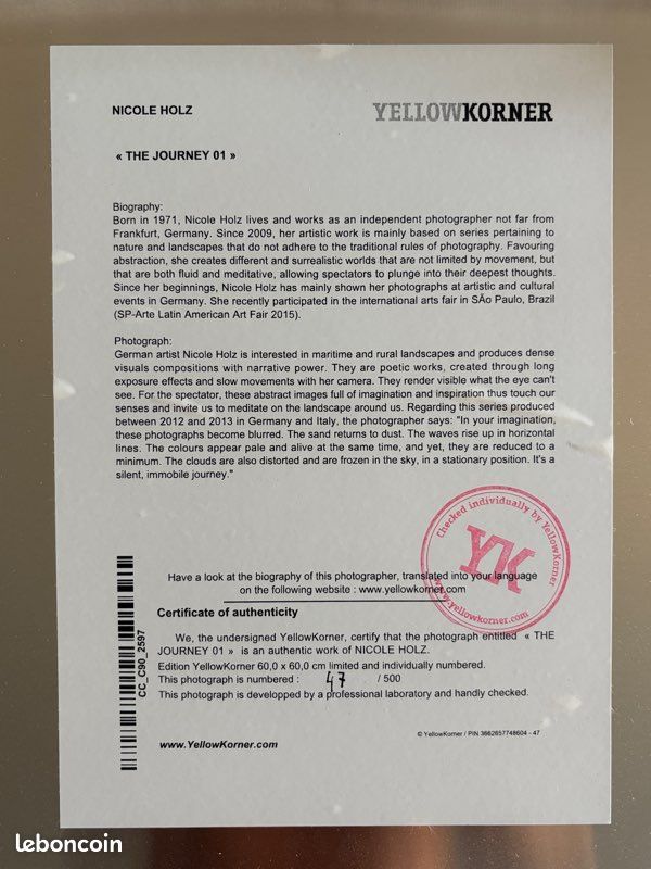 Tirage original YellowKorner 60x60 (image 2)