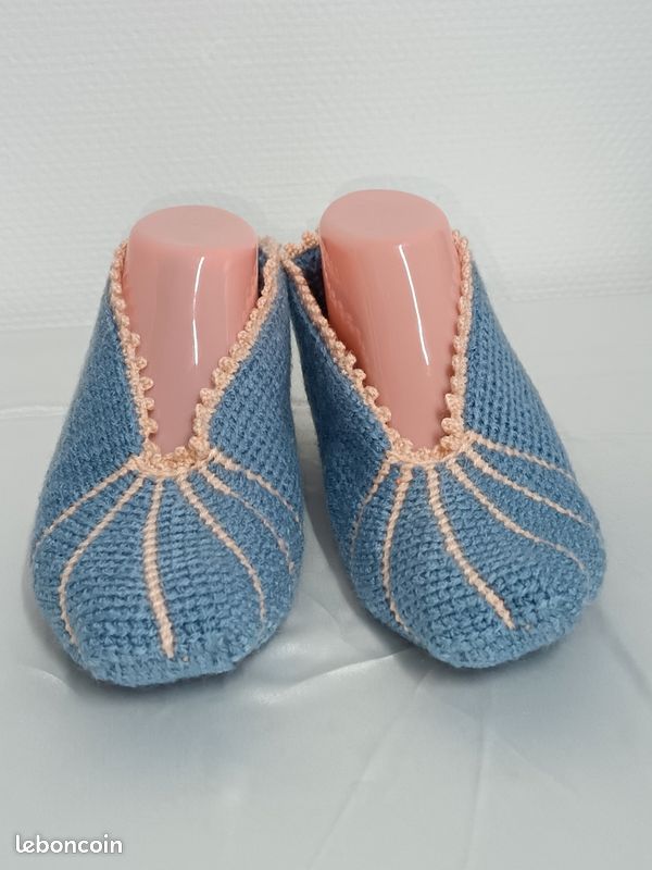 Chaussons pour femme au crochet tunisien 39 40 (image 3)